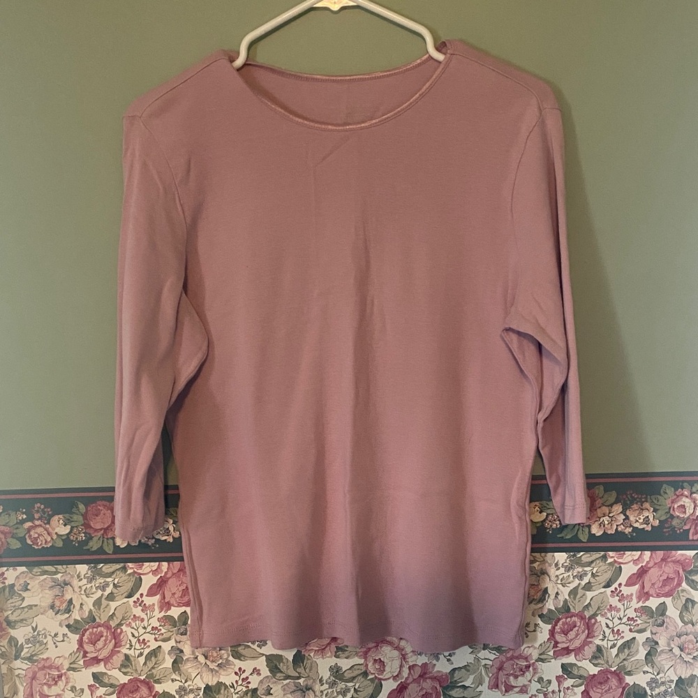 Christopher & Banks Mauve Long Sleeve Tee